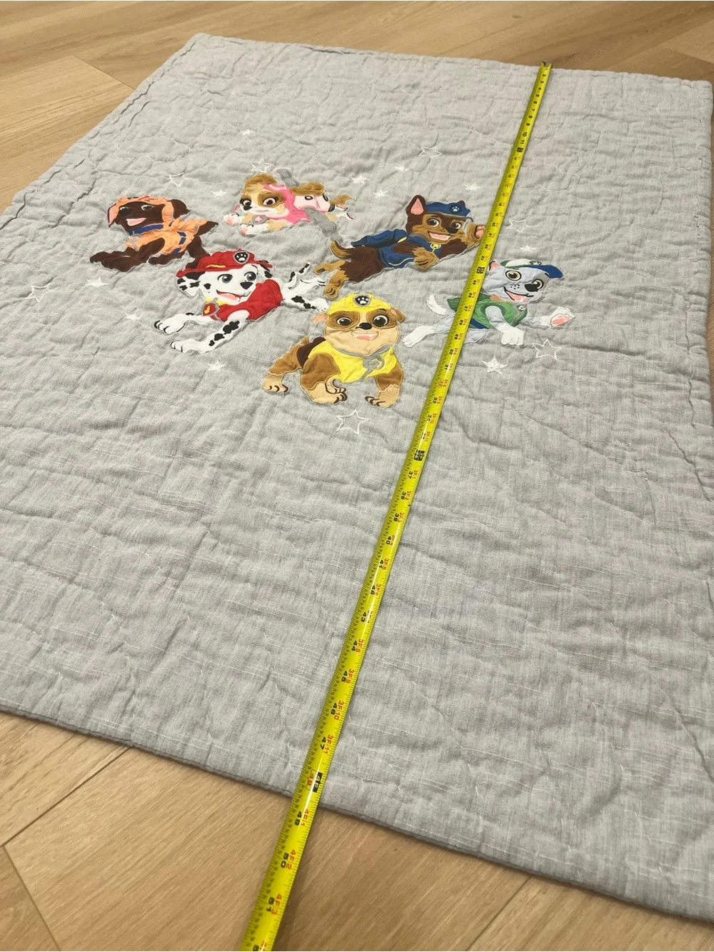 Pottery Barn Kids Gray Paw Patrol Quilted Baby Blanket